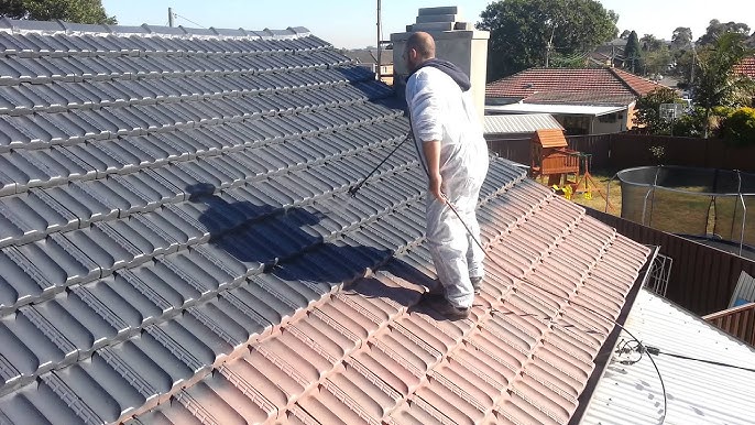 Painting Terracotta Roof Tiles Step 4 Applying Dulux Paint Able Restoration You - Is It Ok To Paint Roof Tiles Painting Terracotta Roof Tiles Step 4 Applying Dulux Paint Able Restoration You - Is It Ok To Paint Roof Tiles
