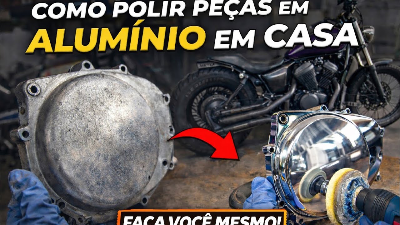 Como polir alumínio em casa | Veja como ficaram as peças da minha Shadow 600! #diy #shadow600 #moto 