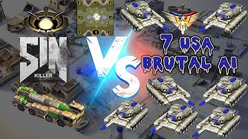 Improved AI! [1v7] GLA Vs 7 Brutal USA AI|Fortress Avalanche|Command & Conquer Generals|Modded AI