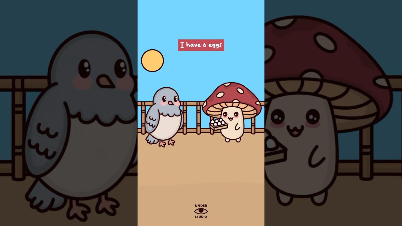 I Have 6 Eggs 🥚 Mushie & Birdie | Riddle Animation Meme | Original Audio: @lukedavidson81