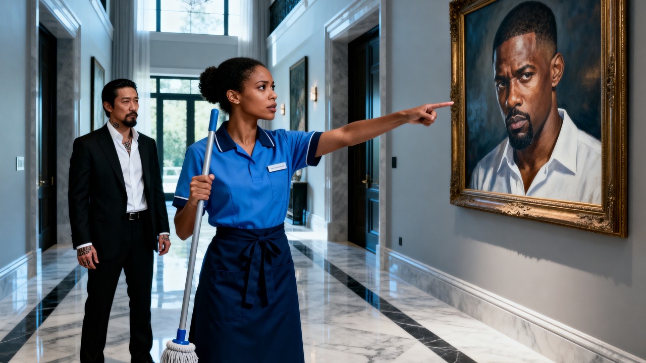 “Why Is My Husband’s Photo In Your Mansion?” Black Janitor Whispered To Lonely Mafia Boss