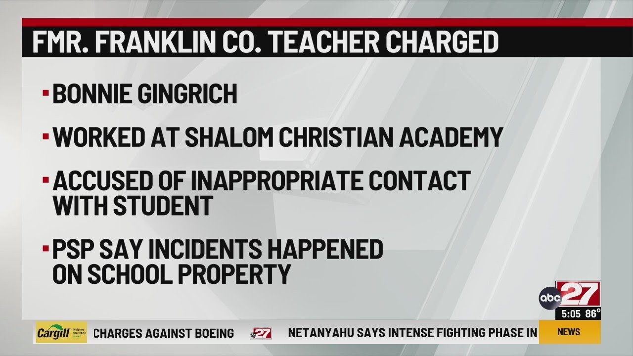 Franklin County teacher charged with having sexual contact with a ...