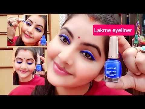 LAKME INSTA LINER SHADE BLUE REVIEW & FIRST IMPRESSION | affordable coloured eyeliner | RARA | LAKME