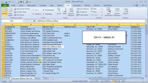 Excel Keyboard Shortcuts for Navigating and Selecting