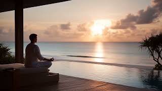 Serene Meditation Scene 🌅 | Sunrise Beach House Vibes for Relaxation