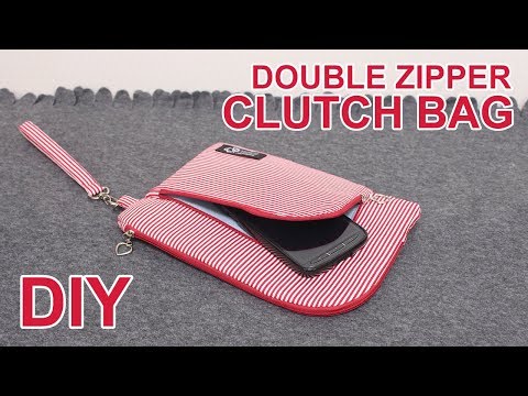 DIY Mobile clutch bag | 둥근 지퍼형 핸드폰 클러치 | How to sew curved zipper | Mobile pouch making #sewingtimes