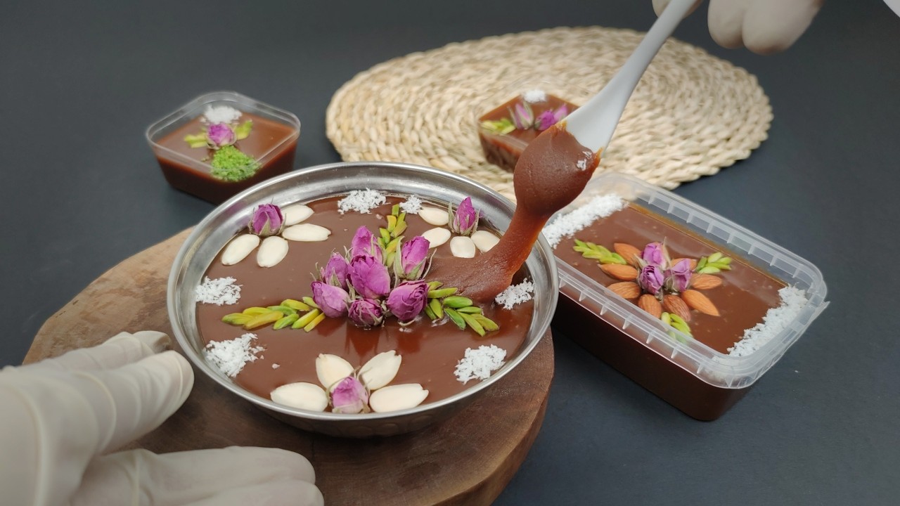 حلوا عربی کشدار، فوق العاده خوشمزه و متفاوت ،بدون نیاز به صاف کردن برای تزئین ،پرسفارش ترین حلوا