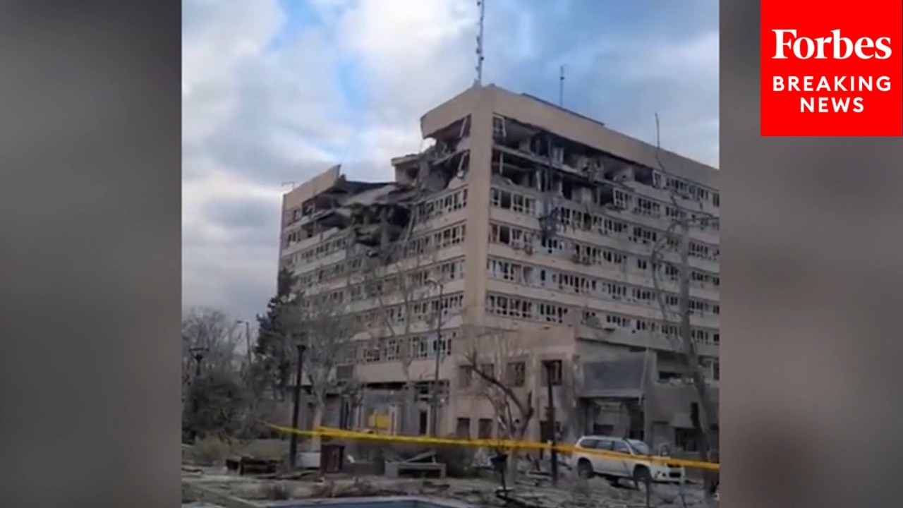 ⁣Heavy Damage To Police Station In Tehran After Strikes