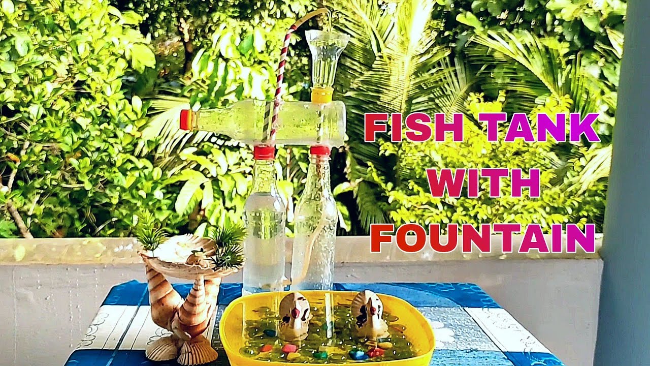 Bottle Fountain & Fish Tank For Guppy ഗപ്പിക്ക്‌ മീൻ കുളവും ജലധാരയം Malayalam DIY PIE