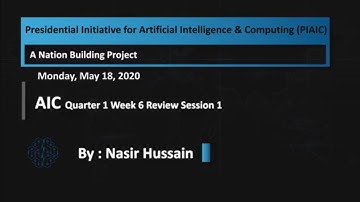 AIC Q1 Week 6 Review Session 1 : Python Programming by Nasir Hussain Monday at 02:00 PM