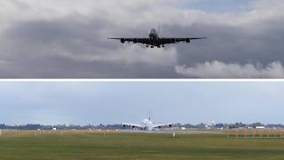 Emirates A380 superb windy day arrival at CHC 21 April 2026 (EK412) A6-EVE