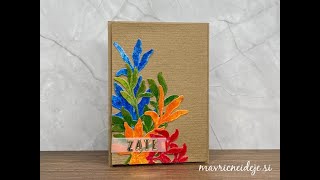 Barvito listje na voščilnici