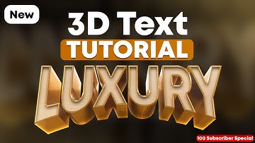 FREE 3D Text Photoshop Blender. 100 Sub Special
