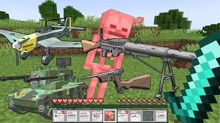 Minecraft, But EVERY Mob Drops WORLD WAR I GUNS AND MILITARY VEHICLES!