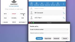 transfer a call on a IB2 softphone screenshot 2