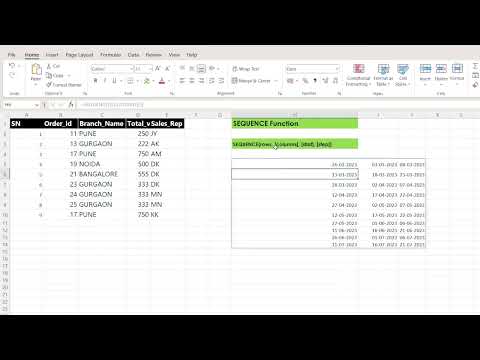 Microsoft Excel SEQUENCE function - create a number series automatically