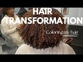 Natural Hair Transformation - Professionally Colored  Hair | Watch me go from black to blonde