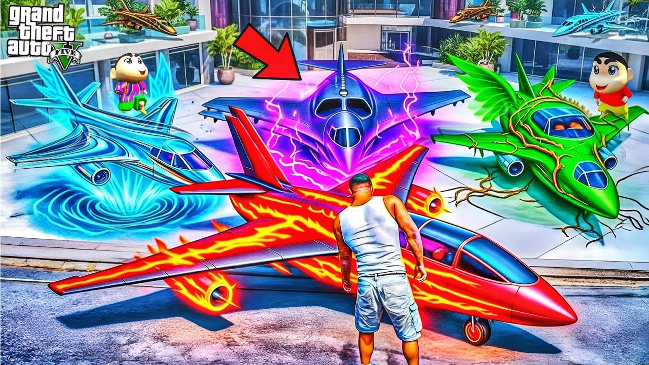 Franklin and Shinchan Found Secret Elemental Airplane in GTA 5 ! Bangla Gameplay
