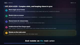 Complex State, Data Down Actions Up & Memory | iOS Interview Booklet (6.9)