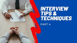 Interview techniques for the Anaesthesia training program - part 4