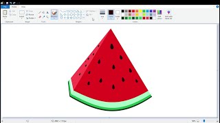 How to draw a Watermelon slice 🍉 using MS Paint | How to draw on your computer