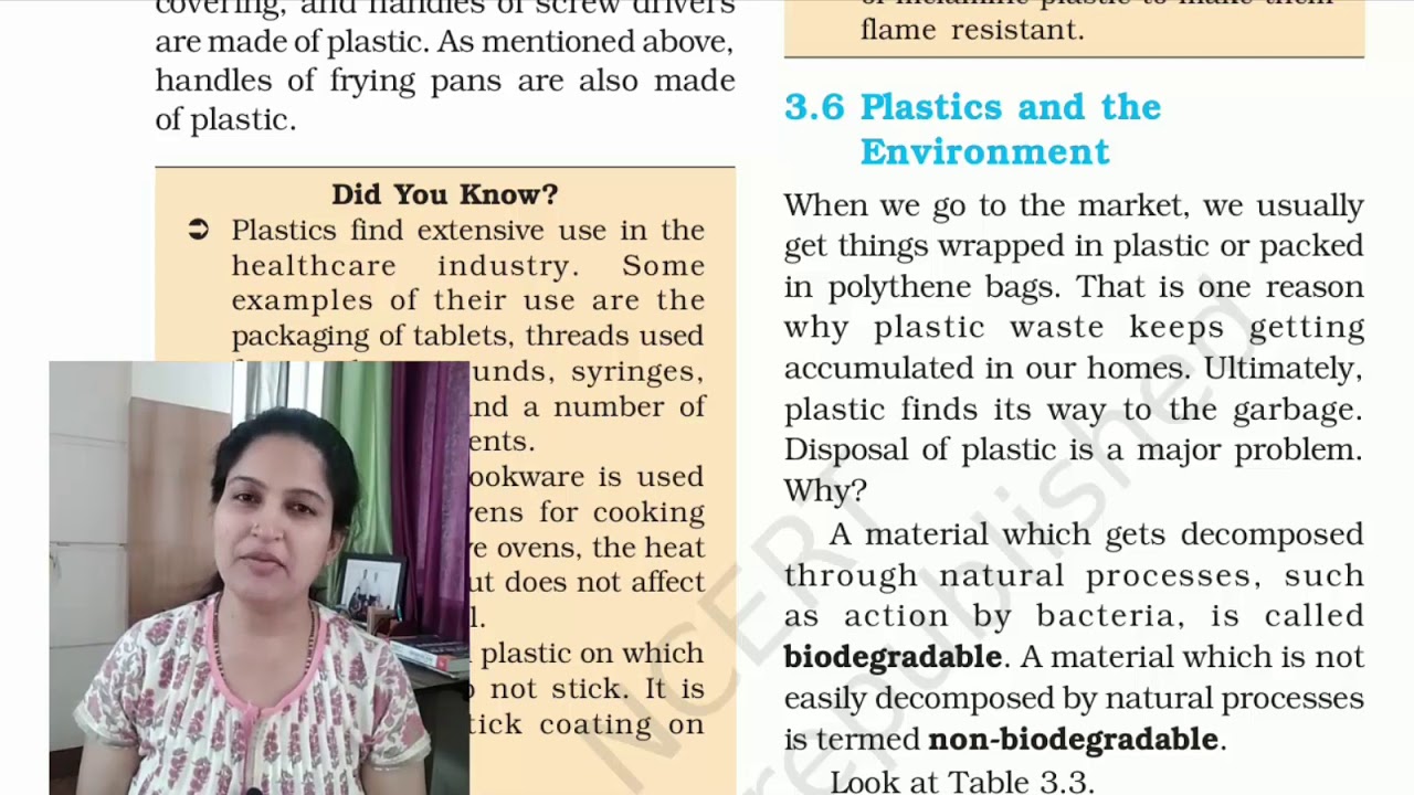 Plastics and the environment chapter 3 classes 8 NCERT science book