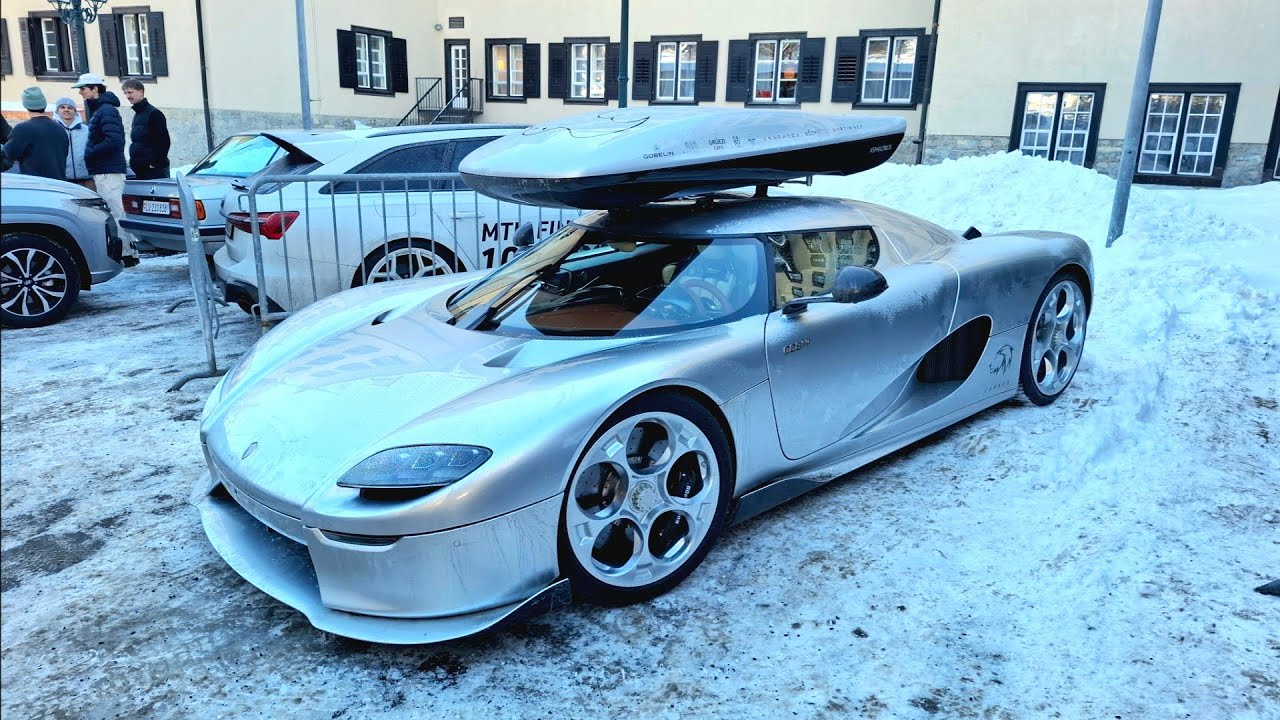 Crazy supercars in St Moritz - The ICE 2026 (cc850, 2xPagani Huayra, Pininfarina Battista...)