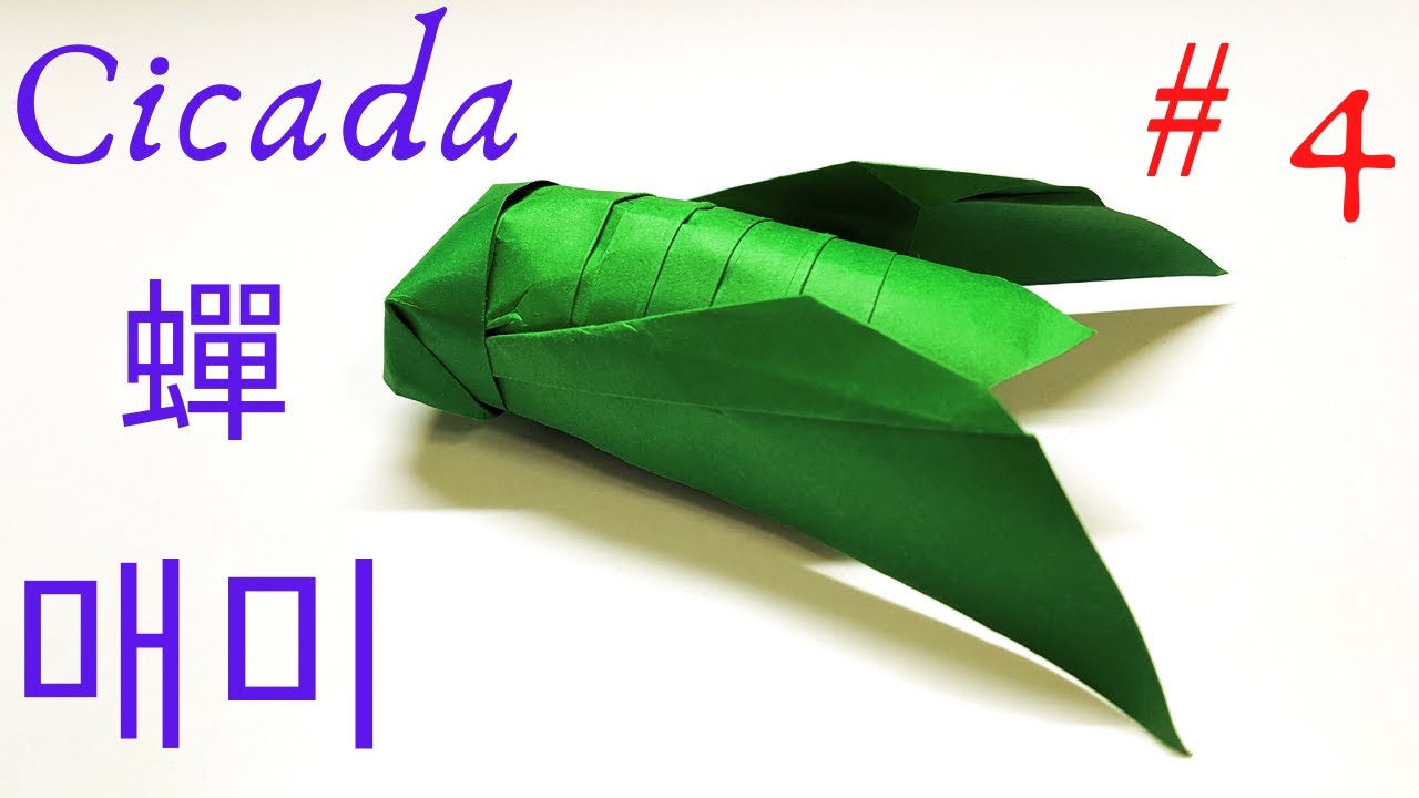 How to fold easy cicada origami cicada4(Fumiaki Kawahata)/쉬운 매미 접기4