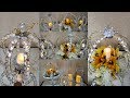 Dollar Tree DIY Fall Elegant Pumpkins Centerpiece| DIY Crystal Pumpkin Candle Holders Home Decor