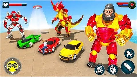 Robot Multiple Transform Game 2021: Godzilla KingKong Car Robot UFO Transform - Android Gameplay