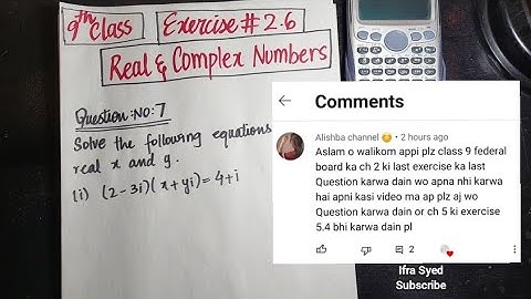 9th Class | Exercise # 2.6 | Questions # 7 | Real and complex numbers | in Urdu