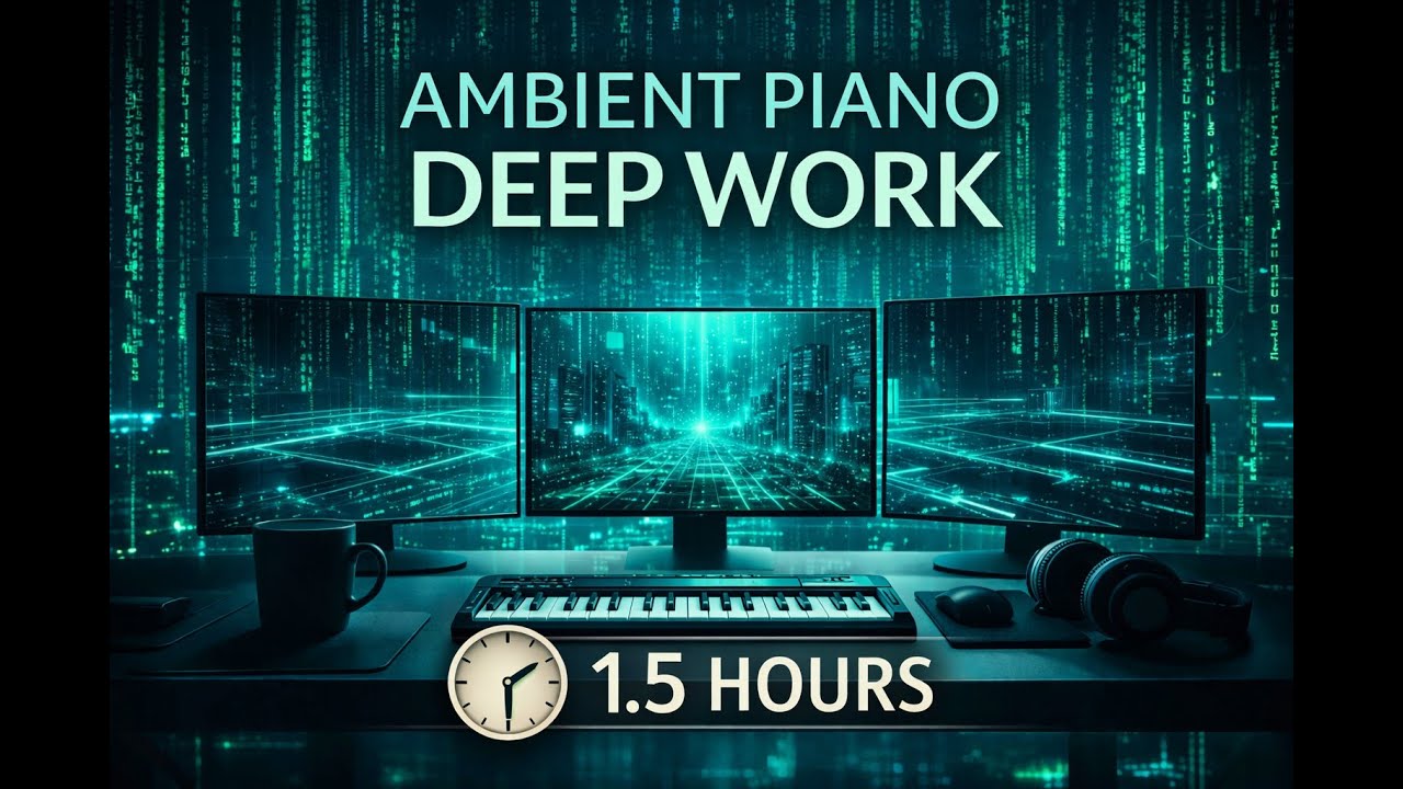 Ambient Piano for Deep Work | 1.5 Hours of Focus Music