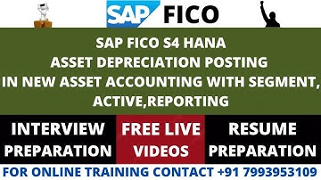 SAP FICO S4 HANA, ASSET DEPRECIATION POSTING IN NEW ASSET ACCOUNTING WITH SEGMENT,ACTIVE,REPORTING