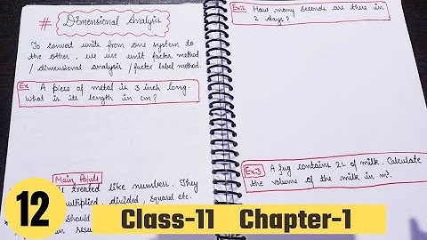 Dimensional analysis| class 11 Chapter 1 #somebasicconceptofchemistry #yourtutor