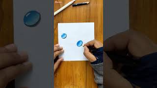 Easy 3D Water Drop Drawing Tutorial | Easy Pencil Drawing #3d #3dart #waterdropart #short
