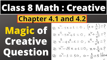 Class 8 math | Chapter 4.1 | Chapter 4.2 | Creative | English Version