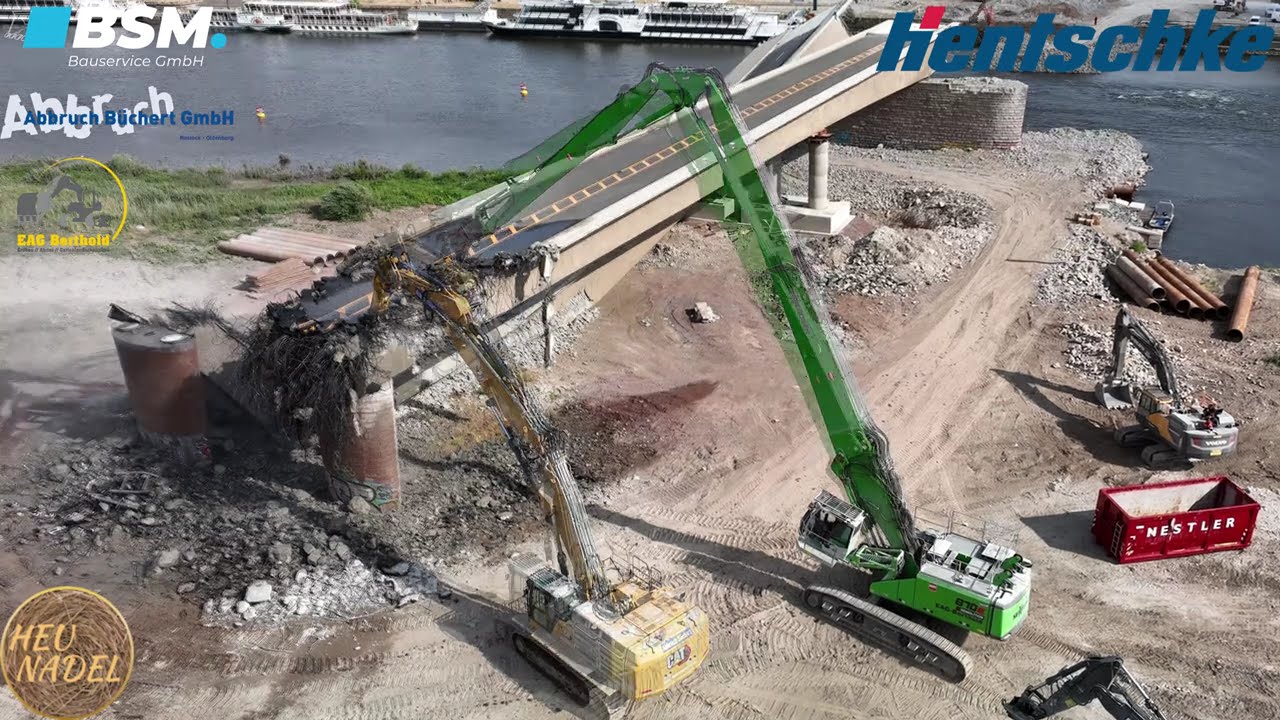 Rasanter Juni/Juli 2025 Viel passiert! Teil 3 DROHNENFLUG im Zeitraffer -Abriss Carolabrücke Dresden