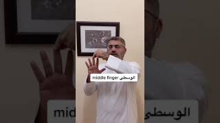 شرح اسماء الأصابع في اللغة الانجليزية / names of fingers in English