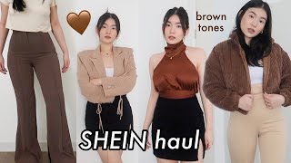 the best SHEIN try-on haul! jeans, tops, brown & neutral tones overload 🤎🧸 philippines