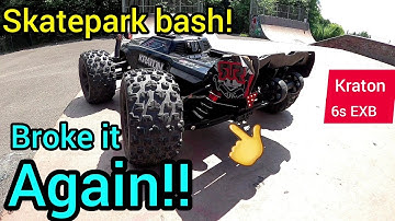 Arrma Kraton 6s 1/8 EXB SKATEPARK BASH DAY! got to stop breaking this rc!!