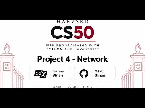 Project 4: Network — CS50 Web Programming with Python and JavaScript