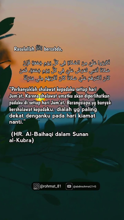 perbanyak lah sholawat atas Nabi Muhammad Shalallahu Alaihi Wassalam #shoetsvideo #sholawat
