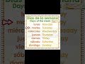 Days of the week in spanish/ días de la semana #learningspanish #vocabulary