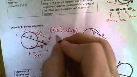 10.6 Segments in Circles -- Secant-Secant Examples