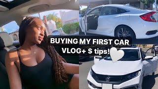 VLOG: BUYING MY FIRST CAR AT 19 | test drive, down payment + money tips and tricks :)