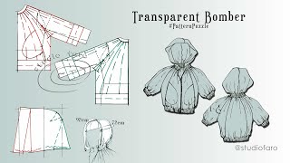 Transparent Bomber Jacket #patternpuzzle @studiofaro #patternmakinginstructions
