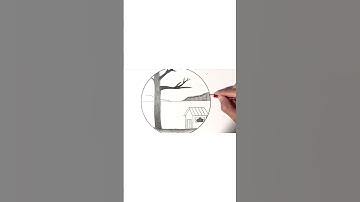 Vẽ Tranh Phong Cảnh TRONG HÌNH TRÒN bằng BÚT CHÌ #shorts