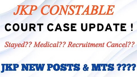 JKP CONSTABLE COURT CASE UPDATE #jkssb