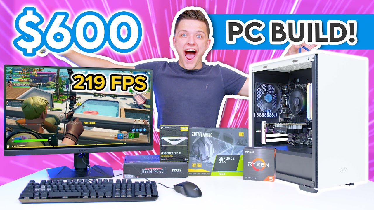 600 BUDGET Gaming PC Build 2021! [Full Build Guide w/ BIOS, Drivers