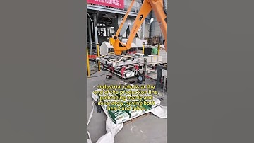 Industrial robots at the end of the production line, palletizing neatly and accurately#automation
